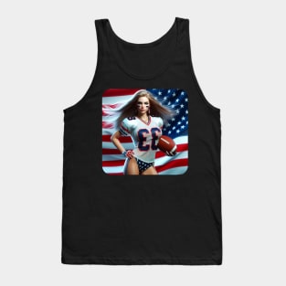 American Woman NFL Football Player #17 Tank Top